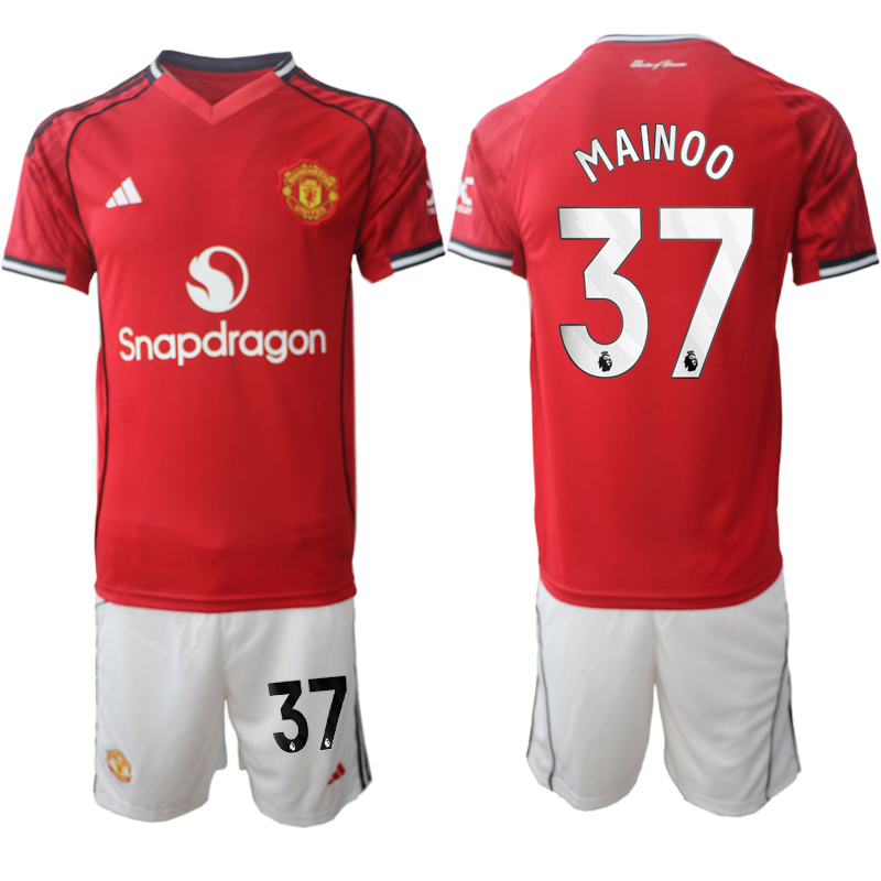 Men 2025-2026 Club Manchester United home Red #37 Soccer Jersey->manchester united jersey->Soccer Club Jersey